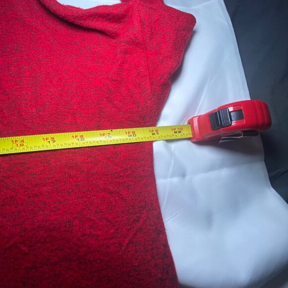 Cozy Red Sweater Hi-Lo Hem Cowl Neck Women - Size S Petite Holiday Relax Comfort - Picture 8 of 8